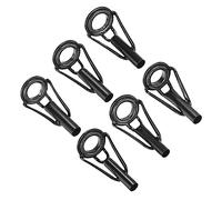 PATIKIL 3.0-4.0mm Pescar Caña Punta Reparación Kit, 6uds Inoxidable Acero Poste Anillo Guía Reemplazo para Salada Agua Dulce Agua Pesca, Negro