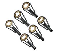 PATIKIL 3.0-4.0mm Pescar Caña Punta Reparación Kit, 6uds Inoxidable Acero Poste Anillo Guía Reemplazo para Salada Agua Dulce Agua Pesca, Oro