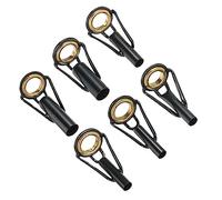 PATIKIL 3,0-6,5mm Pescar Caña Punta Reparación Kit, 6uds Inoxidable Acero Poste Anillo Guía Reemplazo para Salada Agua Dulce Agua Pesca, Oro