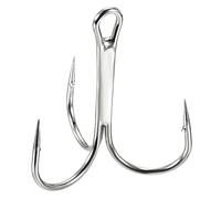 PATIKIL 3/0# Triple Pescado Anzuelo, 50 Paquetes 1.57" L Carbono Acero Afilado Redondo Doblar Gancho Triple Púas Gancho para Dulce Agua Salada Agua, Blanco