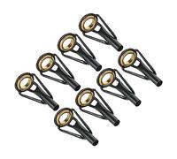 PATIKIL 3,0mm Pescar Caña Punta Reparación Kit, 8uds Inoxidable Acero Poste Anillo Guía Reemplazo para Salada Agua Dulce Agua Pesca, Oro