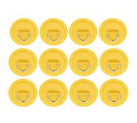 PATIKIL 3.1" Anillos en D para Tabla de Remo, 12 Piezas Anillos en D de Acero Inoxidable Parche de PVC No Incluye Pegamento para Balsa Kayak Bote Inflable Tabla de Surf, Amarillo