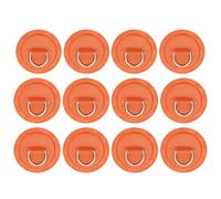 PATIKIL 3.1" Anillos en D para Tabla de Remo, 12 uds. Anillos en D de Acero Inoxidable con Parche de PVC sin Pegamento Incluido para Balsa Kayak Bote Inflable Tabla de Surf, Naranja