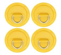 PATIKIL 3.1" Anillos en D para Tabla de Remo, 4 Piezas Anillos en D de Acero Inoxidable Parche de PVC No Incluye Pegamento para Balsa Kayak Bote Inflable Tabla de Surf, Amarillo
