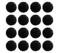 PATIKIL 3.2 Inch Pompones De Pelo Falso Para Sombreros 16 Pcs Grandes Pompones Esponjosos De Pelo De Conejo Falso Con Lazo Elástico Para Manualidades DIY Llaveros Removibles Negro