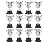PATIKIL 3.22 Pulgadas Mini Trofeos, 12 Pcs Copas De Trofeo De Premio Plateado Pequeños Trofeos De Plástico Plateado para Competiciones Deportivas Fiestas Favores De Ceremonia Ganar
