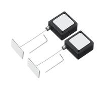 PATIKIL 3.3 Ft Retractable Remote Control Tether, 2 Pcs Square Security Cable Lanyard Lock Pause Style with Adjustable Clasp Adhesive for TV Remote Controller, Black(Square Iron Cap)