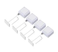 PATIKIL 3.3 Ft Retractable Remote Control Tether, 4 Pcs Square Security Cable Lanyard Lock with Adjustable Clasp Adhesive for TV Remote Control Controller, White(Square Iron Cap)