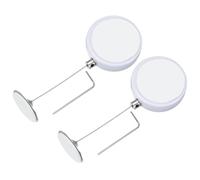 PATIKIL 3.3 pies Retráctil Control Remoto Tether, 2 Pcs Cable de Seguridad Redondo con Cierre y Adhesivo Doble para Control Remoto de TV Juegos, Blanco (Tapa de Hierro Redonda)