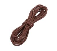 PATIKIL 3.3 Yardas De Cordón De Cuero Trenzado, 3mm Redondo Cordón De Cuero Falso para Collares, Cordón Bolo para Manualidades De Joyería Y Trenzado, Marrón