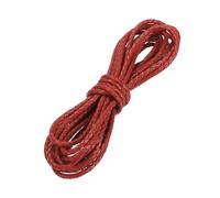 PATIKIL 3.3 Yardas De Cordón De Cuero Trenzado, 3mm Redondo Cordón De Cuero Falso para Collares Cordón Bolo para Manualidades De Collares Trenzado, Rojo Oscuro