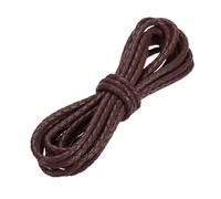 PATIKIL 3.3 Yardas De Cordón De Cuero Trenzado, 4mm Cordón Redondo Trenzado Falso para Collares Cordón Bolo para Manualidades De Collares Trenzado De Cuentas, Borgoña
