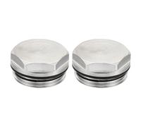 PATIKIL 3/4 Pulgadas BSP Macho Rosca En Blanco Tapa Manual Radiador Aire Ventilación Tapón Válvula, 2 Paquete Níquel Chapado Latón Tapones para Radiador Calefacción, Plata