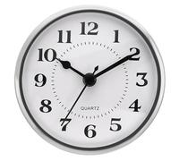 PATIKIL 3.5"/90mm Inserto de Reloj de Cuarzo, Número Arábigo Redondo Reloj Miniatura con Segundero de DIY Reparación para 78mm Diámetro Orificio, Marco Plateado, PVC Esfera Blanco