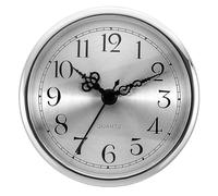 PATIKIL 3.5"/90mm Inserto de Reloj de Cuarzo, Número Arábigo Redondo Reloj Miniatura con Segundero de DIY Reparación para 78mm Diámetro Orificio, Marco Plateado, Aluminio Patrón Esfera