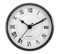 PATIKIL 3.5"/90mm Inserto de Reloj de Cuarzo, Número Romano Redondo Reloj Miniatura con Segundero de DIY Reparación para 78mm Diámetro Orificio, Marco Negro, PVC Esfera Blanco