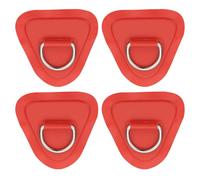 PATIKIL 3.5" Anillos en D para Tabla de Paddle, 4 Piezas Anillo en D de Acero Inoxidable Parche de PVC No Incluido para Balsa Kayak Bote Inflable Tabla de Surf, Rojo