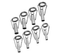 PATIKIL 3-6mm Tubo Diámetro Pesca Varilla Puntas Reparación Kit 8uds Inoxidable Acero Anillo Guía para Agua Salada Pesca en Agua Dulce Negro y Plata