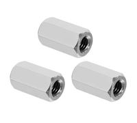 PATIKIL 3/8"-16 UNC Tuercas de Acoplamiento Hexagonal de Acero Inoxidable 304, 3 Piezas 1.18" de Longitud Tornillo Roscado Completo Tuerca de Acoplamiento, Tono Plateado