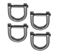 PATIKIL 3/8" Anillas en D Tornillo en Grillete, 4 Pzas Herradura Forma D Anillo Aleación de Zinc Hebilla de Semicírculo de Repuesto para Accesorios de Bolso Llavero Collar, Negro