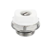 PATIKIL 3/8" BSP Macho Rosca Manual Radiador Aire Ventilación Tapón Válvula, Níquel Chapado Latón Tapón para Radiador Calentador, Plata Blanco
