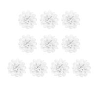 PATIKIL 3.9" Gasa Flores, 10uds Malla Tela Flores Costura Tela Apliques Diadema Adornos para Bricolaje Artesanía Boda Decoración, Blanco