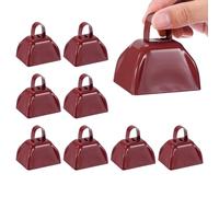 PATIKIL 3" Cencerros Para Partidos De Fútbol 10 Pcs Cencerros De Metal Con Asa Hacedores De Ruido Fuertes Percusión Manual Para Eventos Deportivos Animación Competencia Granate