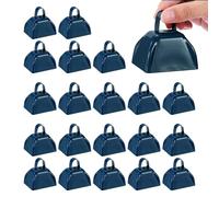 PATIKIL 3" Cencerros Para Partidos De Fútbol 20 Pcs Cencerros De Metal Con Asa Hacedores De Ruido Fuerte Percusión Manual Para Eventos Deportivos Competencia De Animación Azul Marino