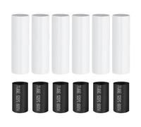 PATIKIL 3" Fundas de Vela Alta, 6Pcs Fundas Metálicas para Portalámparas de Candelabro E12 con Tubo Aislante Termorretráctil Retardante de Llama para Base de Lámpara, Blanco