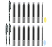 PATIKIL 3 Pack Bolígrafos De Gel Borrables Con 50 Recambios Y 2 Borradores 0.5mm Bolígrafos Termoborrables Para Tela Tinta Negra Marcadores De Tela Para Costura Acuarela Planificador