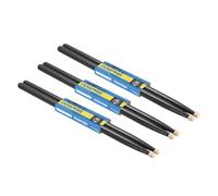 PATIKIL 3 Pares de Baquetas de Madera de Arce Antideslizantes para Batería 5A Negras para Instrumento Musical de Percusión