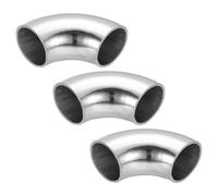 PATIKIL 3 piezas codo curvado con mandril 90 grados, codo escape 25mm diámetro exterior, conector tubería escape, acero inoxidable 304 para tubería escape, barandilla escalera, HVAC