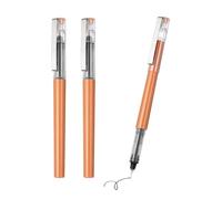 PATIKIL 3 Piezas De Bolígrafos De Tinta Líquida Punta Fina 0.5 Mm Escritura Suave Tinta Gel De Secado Rápido Color Negro Para Oficina Tomar Notas Escribir Diario Cuerpo Naranja