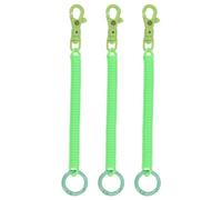 PATIKIL 3 Piezas Llavero Retráctil de Muelles Color Verde Fluorescente