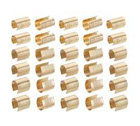 PATIKIL 3 Tamaño Cuero Cuerda Clip, 120Pcs Metal Cilíndrico Crimp Tubos Plegable Extremo Tapa Apertura Crimps Sujetador para Hacer Joyas Borla Cuero Cordones DIY Artesanía, Oro Claro