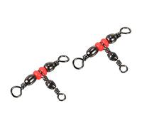 PATIKIL 3 Vías Giratorio, 20uds 33lb Inoxidable Acero Cruzada Línea T-Giro Triple Barril Terminal Aparejos para Salada Agua Dulce Agua Pesca, Negro