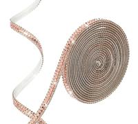 PATIKIL 3' x 0.3" Cinta de Estrás, Tiras de Estrás Autoadhesivas Brillantes Cinta de Diamantes de Cristal Brillante Envoltura de Purpurina para Decoración de Arte, Estilo 3, Champán