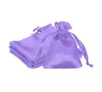 PATIKIL 3 X 4 Inch Bolsas De Raso Con Cordón, 6 Pcs Bolsa De Regalo De Seda Con Cordón Para Joyas Dulces Boda Navidad Graduación Cumpleaños Pascua, Lila Claro