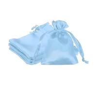 PATIKIL 3 X 4 Inch Bolsas De Raso Con Cordón, 6 Pcs Bolsa De Regalo De Seda Con Cordón Para Joyería Dulces Boda Navidad Graduación Cumpleaños Pascua, Azul Cielo