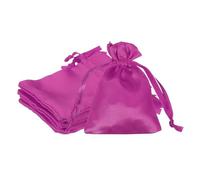 PATIKIL 3 X 4 Inch Bolsas De Raso Con Cordón, 6 Pcs Bolsa De Regalo De Seda Con Cordón Para Joyería Dulces Boda Navidad Graduación Cumpleaños Pascua, Rojo Rosa