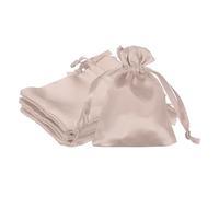 PATIKIL 3 x 4 Pulgadas Bolsas De Raso Con Cordón, 6 Pcs Bolsa De Regalo De Seda Con Cordón Para Joyería Dulces Boda Navidad Graduación Cumpleaños Pascua, champaña
