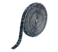 PATIKIL 3 Yardas Cinta de Resina con Estrás 10Mm Tiras de Estrás Autoadhesivas para Manualidades y Ropa Color Negro AB
