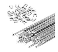 PATIKIL 30 Pcs 8 Pulgadas 304 Acero Inoxidable Metal Espiral Corsé Ballenas, Ballenas De Metal Con 30 Pcs 5mm Puntas De Ballenas Para Coser Corsé, Faldas De Aro, Cuellos (5mm ANCHO)