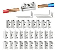 PATIKIL 30 Piezas Abrazadera para Cable De Acero Abrazaderas M5 Plateado | Para Cable De 6.2mm, Con Tornillo De Fin Y Llave