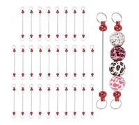 PATIKIL 30 Piezas De Barra Para Llaveros Con Abalorios, Llaveros En Blanco Para Abalorios, Barras Para Llaveros Con Abalorios Al Por Mayor, Varillas Para Hacer Llaveros Con Encanto Rojo