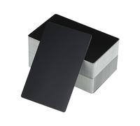 PATIKIL 300 Paquete Metal Visita Tarjetas en Blanco, 0,45mm Grosor 3,4x2,1 Pulgada Aluminio Laser Grabar Imprimible Nombre Tarjeta para Personalizado Bricolaje, Mate Negro