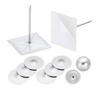 PATIKIL 300uds Auto Adhesivo Aislamiento Pasadores 2-1/2" 1,5" Auto Bloqueo Arandelas Redondas 7/8" Aluminio Aislamiento Perchas Tapa para Espuma Tablero Techo 100Set/300uds