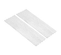 PATIKIL 300x100mm 304 Inoxidable Acero Perforada Chapa, 2uds 11 Agujero 19GA Expandido Metal Malla Placa Pantalla Decorativas Mallas para Ventilación Parrilla Ahumar