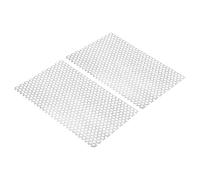 PATIKIL 300x200mm 304 Inoxidable Acero Perforada Chapa, 2uds 11 Agujero 19GA Expandido Metal Malla Placa Pantalla Decorativas Mallas para Ventilación Parrilla Ahumar