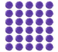 PATIKIL 30pcs Pompones de Piel Sintética, Bola Esponjosa con Lazo Elástico Pompón de Adorno de Costura para Llaveros, Tejido de Gorros, Bufandas, Guantes, Bolsas, Manualidad, Morado Oscuro